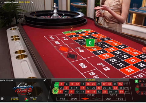Live American Roulette- bets