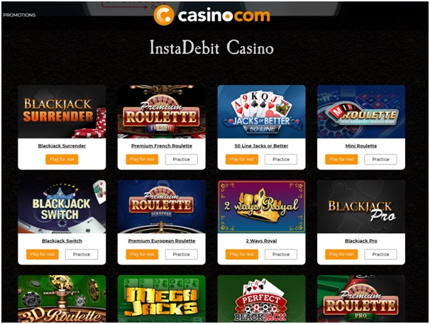 Live casinos accepting Instadebit Deposit Options